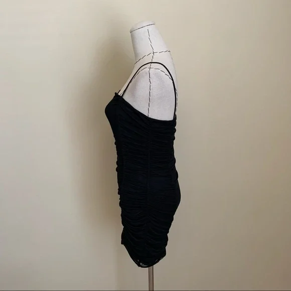 Closet clean out! UO Black Ruched Mesh Bodycon Mini Dress Urban sz S - Picture 7 of 12